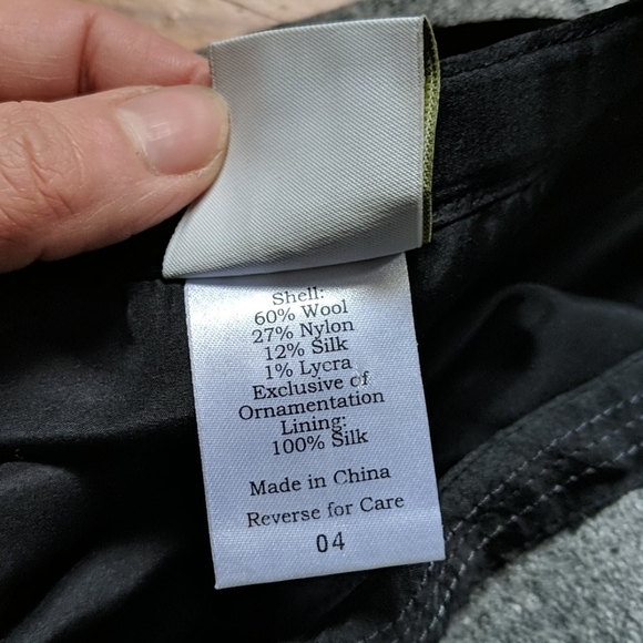 Garnet Hill gray and black silk wool skirt - Picture 3 of 6